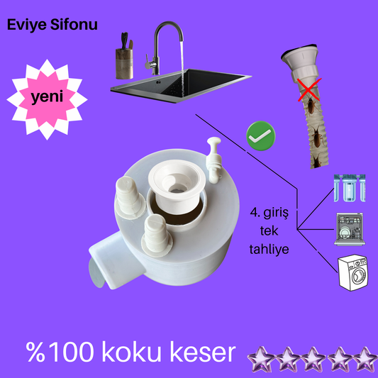 Akıllı Mutfak Sifonu - Çoklu Bağlantı, %100 Koku Yapmaz, Mekanik Sistem