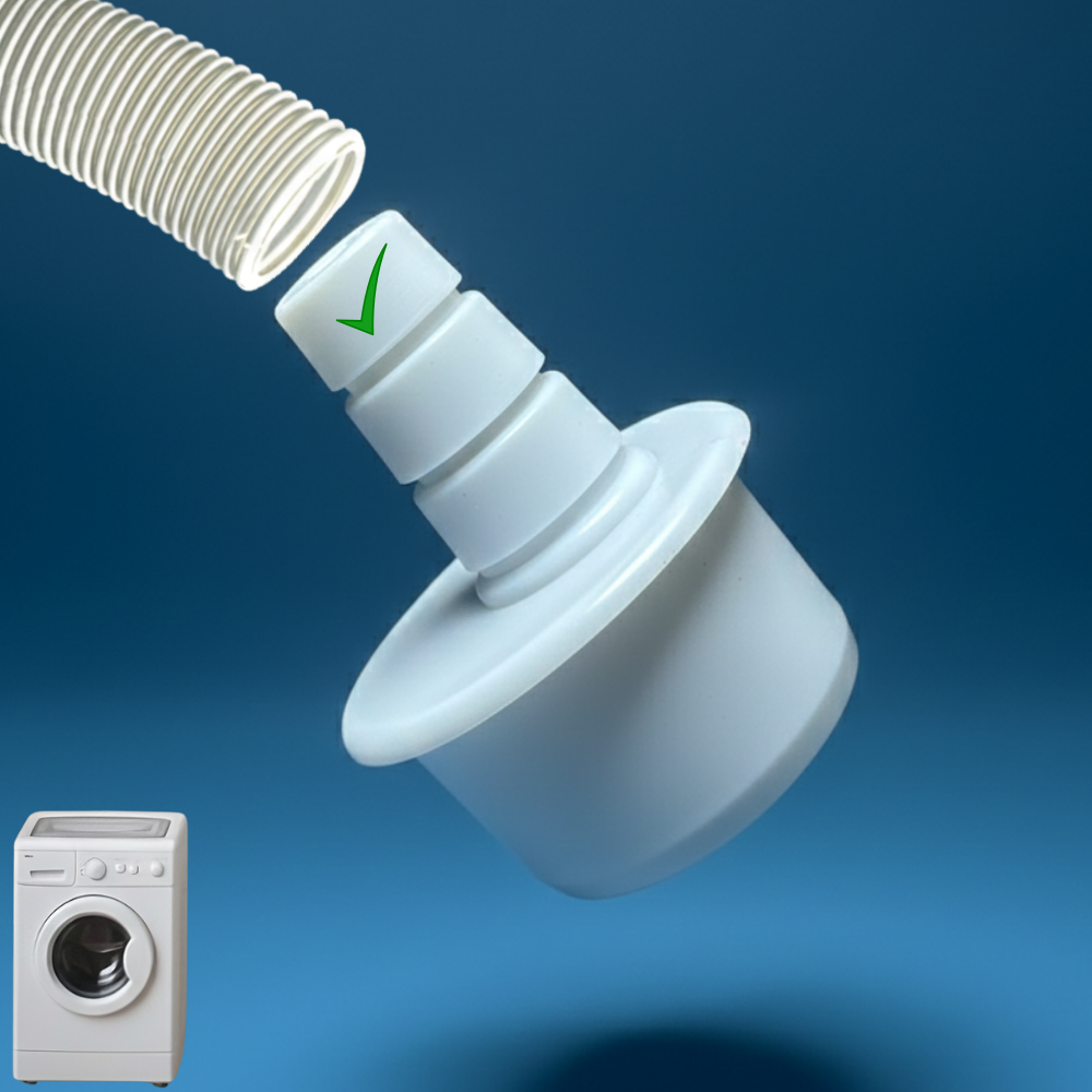 Kombi ve Tekli Çamaşır Makinası Adaptörü - 50mm Çıkışlı, Patentli