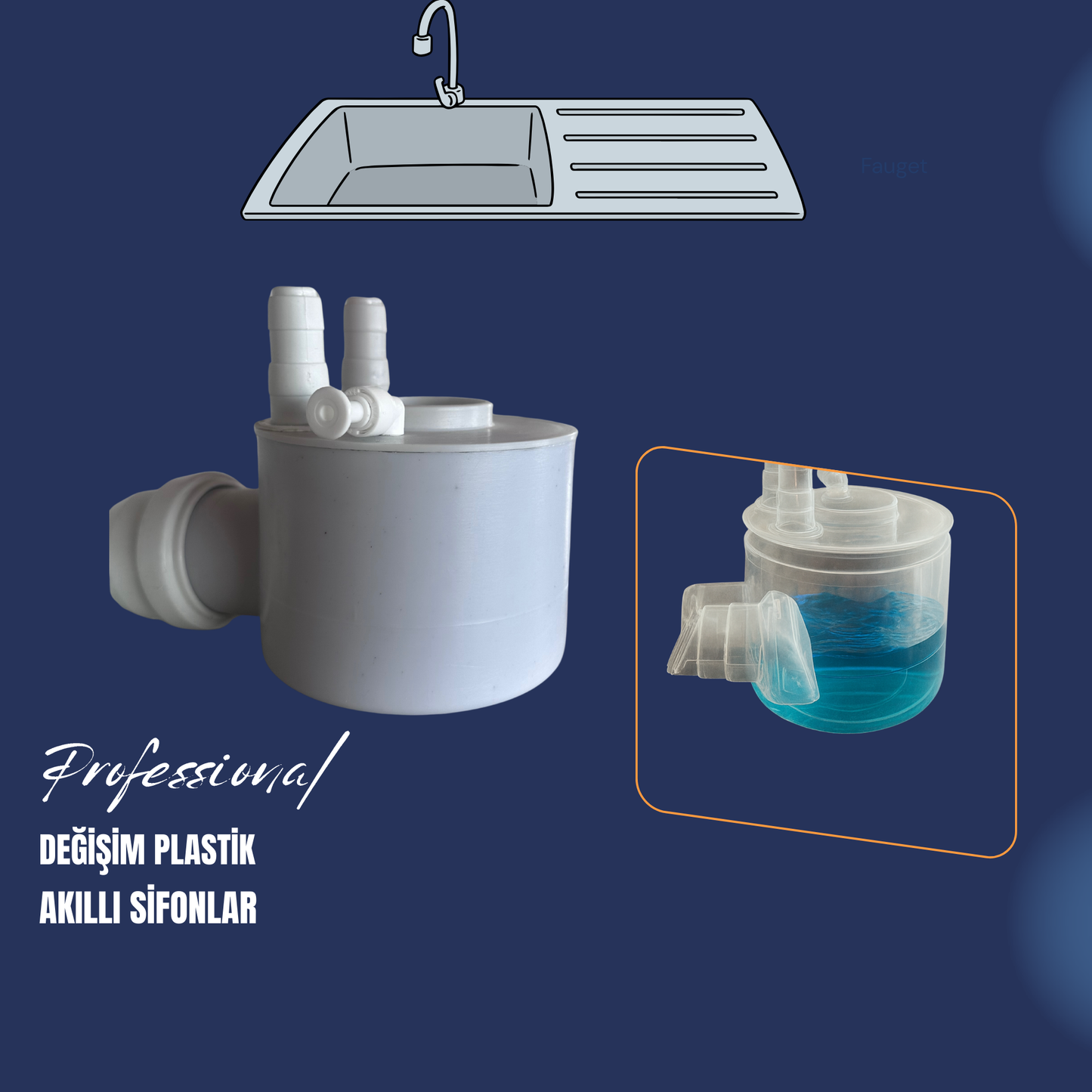 Mutfak Sifonu (Çift Girişli) + Lavabo Sifonu Seti (Özel Fiyat)